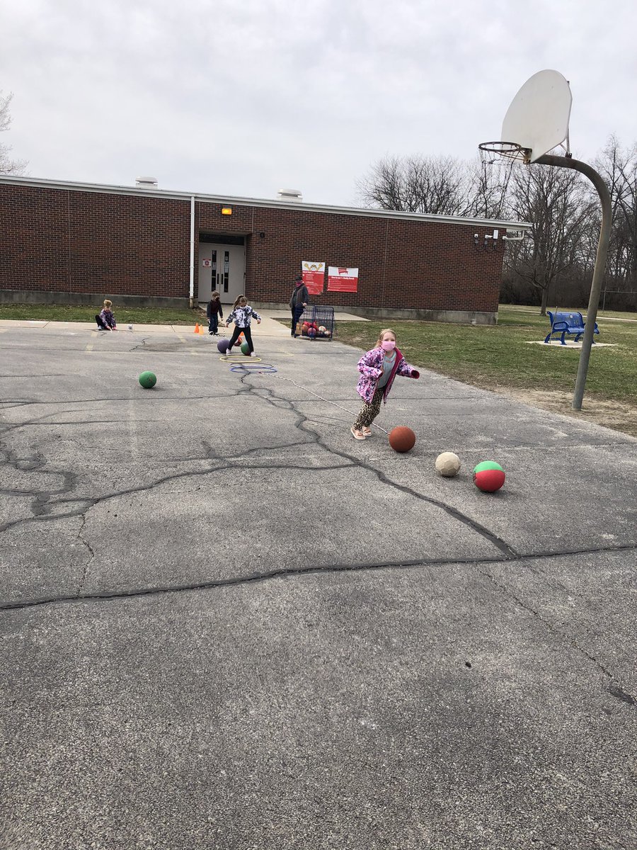 The kindergartners got creative with a handmade obstacle course at recess today! <a href="/KDaneyBGCS/">Kathleen Daney</a>
