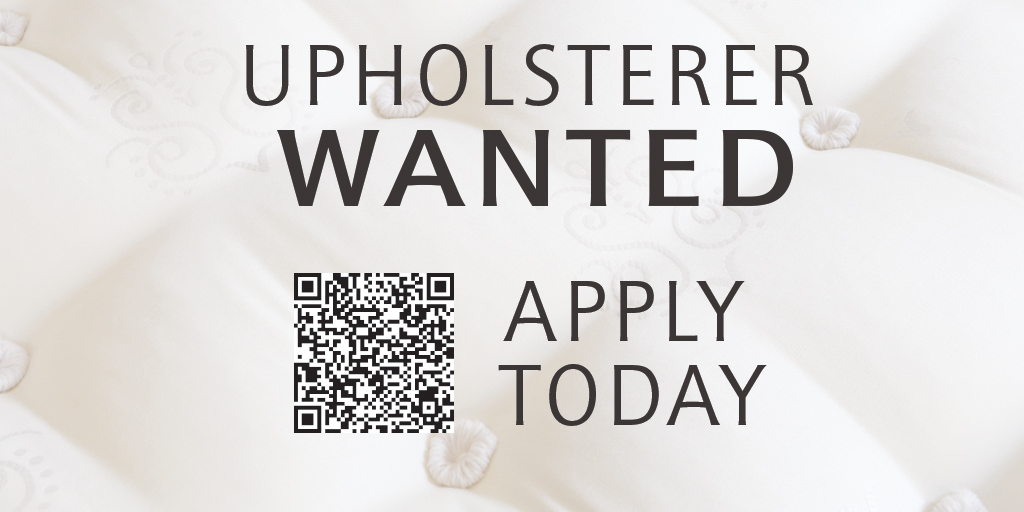 MattisonBeds's tweet photo. We're looking to hire some experienced upholsterers. See https://t.co/n0TddZSbMj for details and to apply. #job #opportunity https://t.co/01dbkmH6jt
