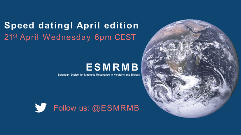 How about a "second date"?😍 For those that missed the last speed-dating event, or simply enjoyed the "short but sweet" interactions, we are hosting an April edition! Once again - we hope to see many of you there! Register here: bit.ly/3cjn5dk
#ESMRMB_ECRC