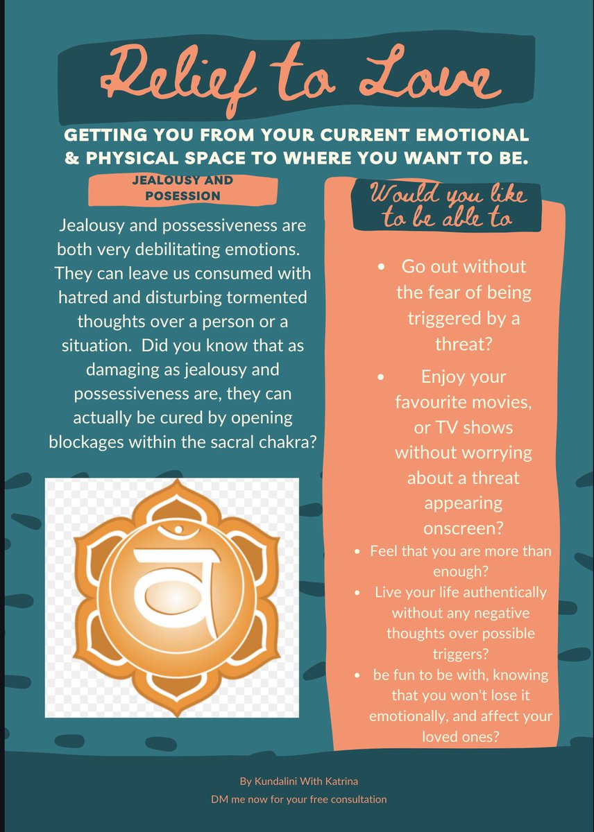 KatrinaZawawi's tweet photo. #jealousy get the better of you?
#triggered by jealousy?
Would you like to feel and know that you are #enough?
You can now heal knowing this. Jealousy can be cured.
#possesiveness, #confidence, #swadhisthana, #sacral, #sakralchakrahealing, #Kundaliniyoga, #kundaliniwithkatrina https://t.co/UsgvoDYRU3