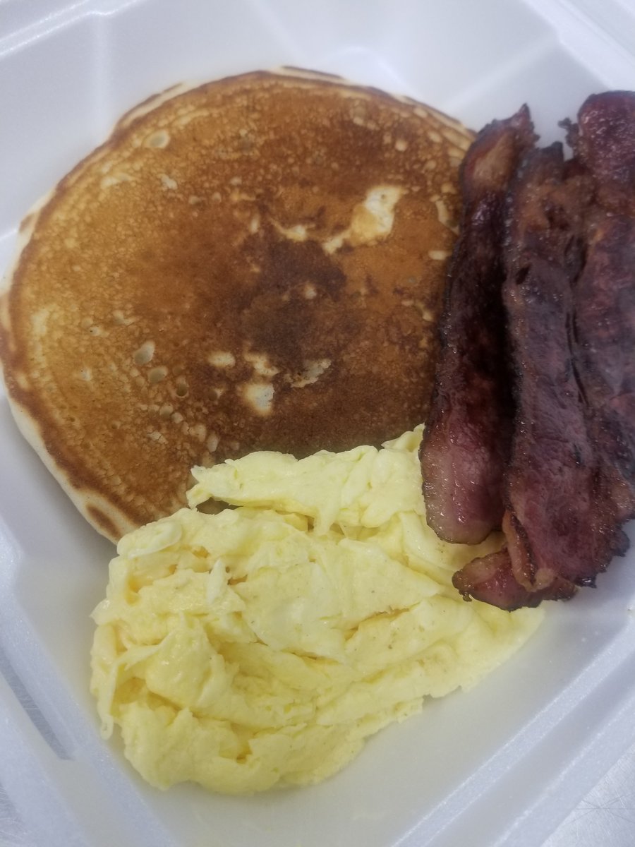 FirstChoiceCafe's tweet photo. You've never had pancakes like this. Try our 2 pancake breakfast with scrambled eggs and choice of meat https://t.co/uruRV2ph7Z