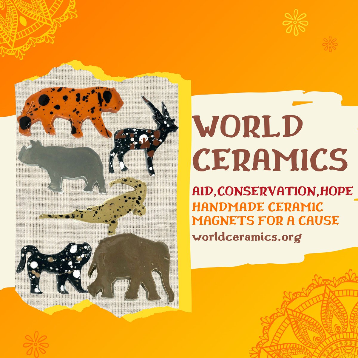 worldceramics.org #humanitarianwork #humantarian #aid #SmallBusiness #smallbusinesssupport #MadeInAmerica #usamade #handmade #wildlife #animals #handmadegifts #tiger #ActOnClimate #ocean #oceanconservation #elephant #india #reptile #nature #hope