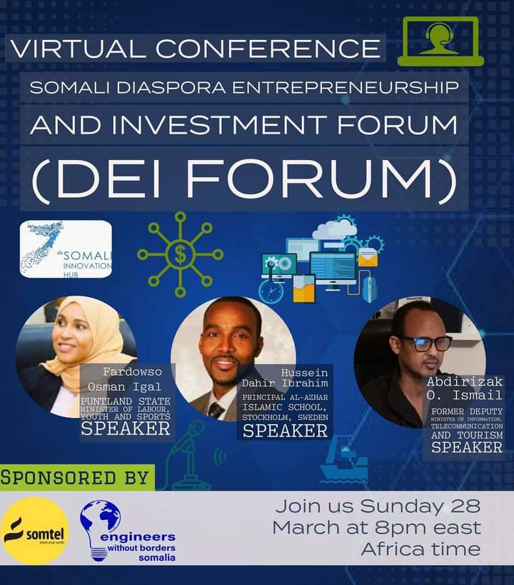 SiHubSomalia's tweet photo. Entrepreneurial networking and idea exchange opportunities join us at
#DEIForum https://t.co/4OaHheq2s8