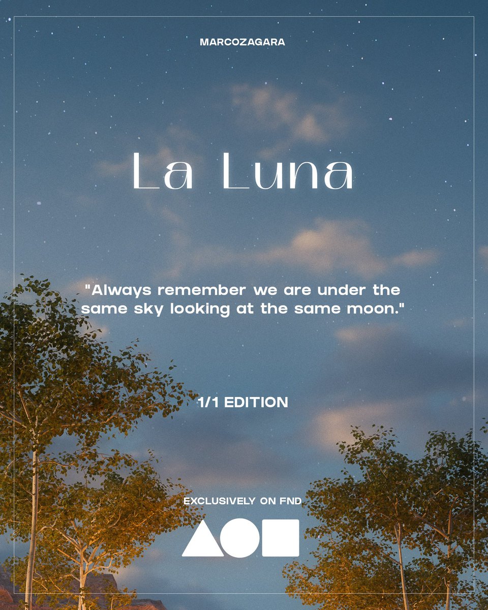 marcozagara's tweet photo. "La Luna" → is now officially up for bidding! 🌕 

https://t.co/PuZiiqgfYf 

💎 Edition: 1/1
🚀 Reserve price: 2Ξ 

Any kind of support is highly appreciated! 🤍

#NFT #NFTCommunity #nftcollector #cryptoart #cryptoartist https://t.co/oxy3Nszpr6