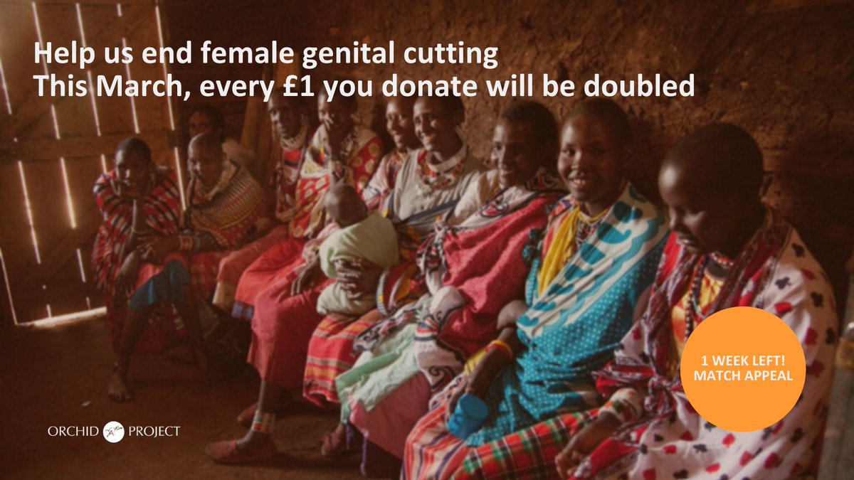 OrchidProject's tweet photo. For the rest of March, every £1 that you donate to @OrchidProject will get doubled. That means 2x as much power to help us and the partners that we work with around the world #endFGC 

Only one week left! https://t.co/5VLjCtfZ9l

#endFGM #endFGMC https://t.co/ki4OTAw9Mo