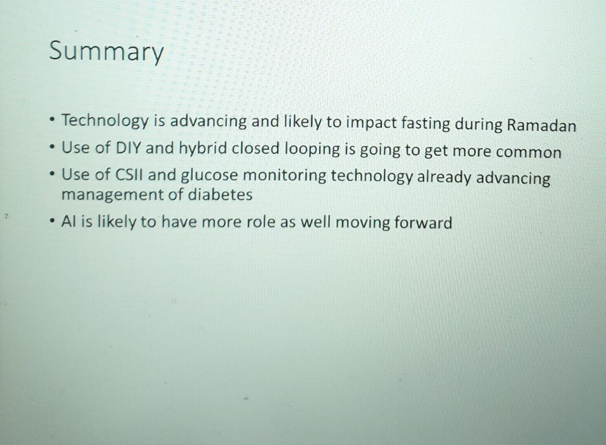 AliRacaniere's tweet photo. Absolutely fantastic talk @m_alikaramat
Type 1 #diabetes and fasting in #Ramadan
Using technology
Experiences from #diylooping #ArtificialIntelligence #MachineLearning
#SAHFDAR2021 https://t.co/a4eTT57Ml5