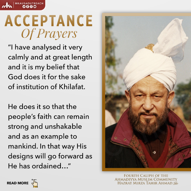 muslimyouthorg's tweet photo. Acceptance of Prayers - 4th Caliph of the Ahmadiyya Muslim Community, Hazrat Mirza Tahir Ahmad (rh) 

#Islam #Muslim #Jewish #Peace #WorldPeace #LoveforAllHatredforNone #Ahmadiyya #Ahmadiyyat #Sunnah #Jesus #God #CaliphOfMessiah #MessiahHasCome #ProphetMuhammad #Islamic #Peace