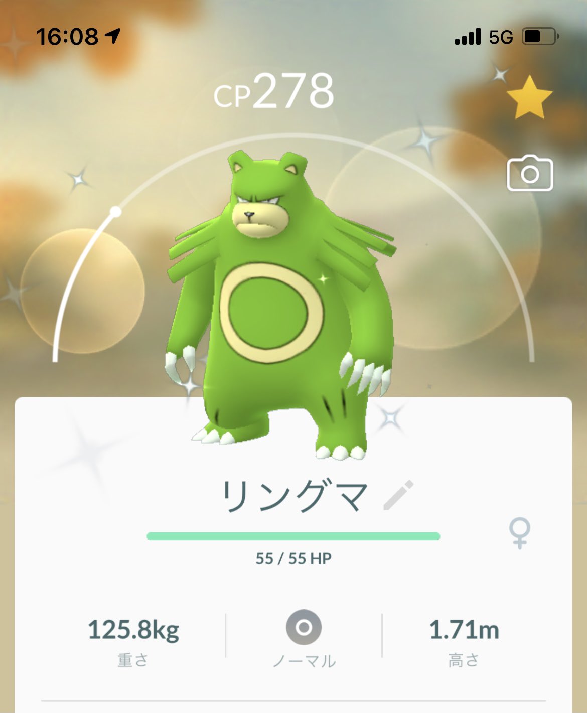 ななこっぴ ポケモンgo 野球アカ 久々色違いは奇抜な割に弱々なリングマさんでした T Co D6kmkrj9m8 Twitter
