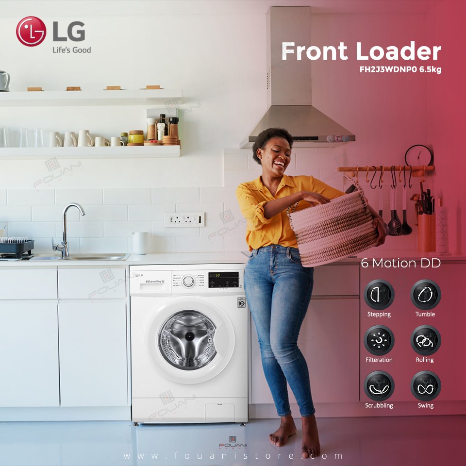 Fouani_Nig's tweet photo. Optimal wash for 6 Motion DD technology provides optimized combinations for each fabric type. So it delivers powerful washing performance with less damage.
#Fouani #LG #LifeisGood #Washer #Clothes #InverterDirectDrive #SmartDiagnosis https://t.co/z3rwc1f7Ib