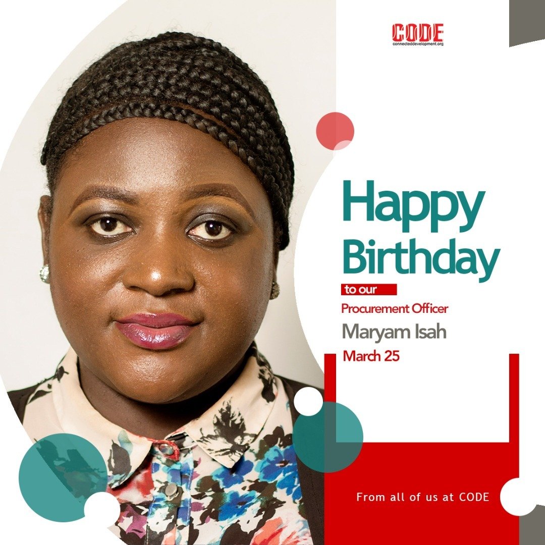 Connected_dev's tweet photo. Happy Birthday to our Procurement Officer, Maryam Isah @Miz_Mimii
On your special day, we like to appreciate you for your exceptional negotiation skills, financial acumen & sourcing prowess.
Thank you for continued efficiency in carrying out your duties.
#CODERs #HumansofCODE https://t.co/jIH9fOaWEq