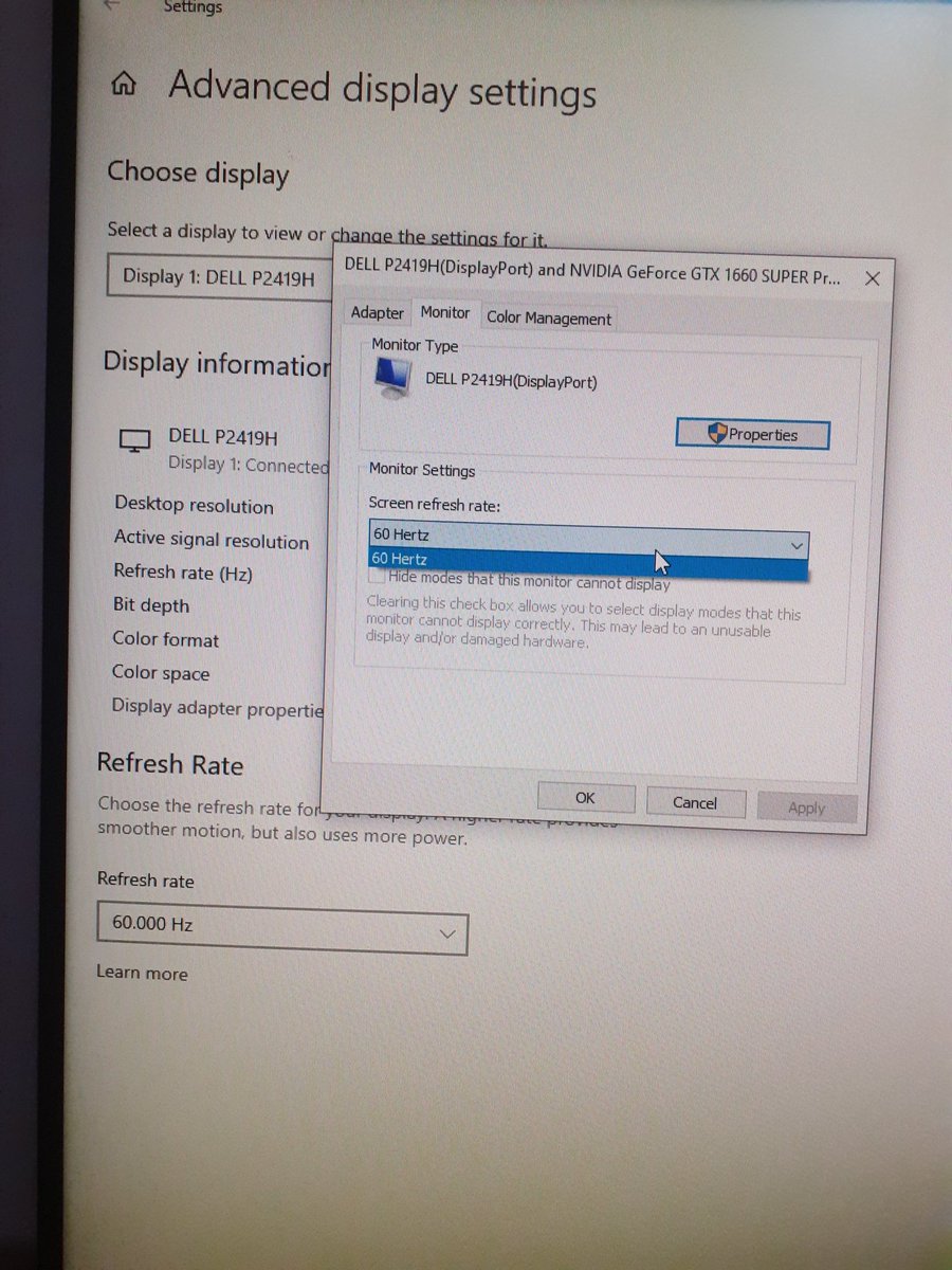 hellopravesh's tweet photo. @DellCares Hello, Can't able to change screen refresh rate on windows 10
Monitor Dell P2419H 
From India https://t.co/hoYdpvZRJX