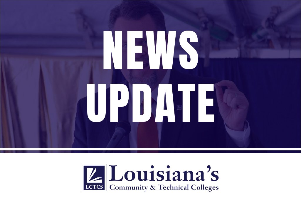 golctc's tweet photo. 📢📢📢 SYSTEM NEWS UPDATE: Catch up with what's going on around Louisiana's community and technical colleges, including scholarship opportunities, national student recognition and awards, training announcements, and more! #goLCTCS

https://t.co/UUBssRpNqN https://t.co/w3Jcaos67B