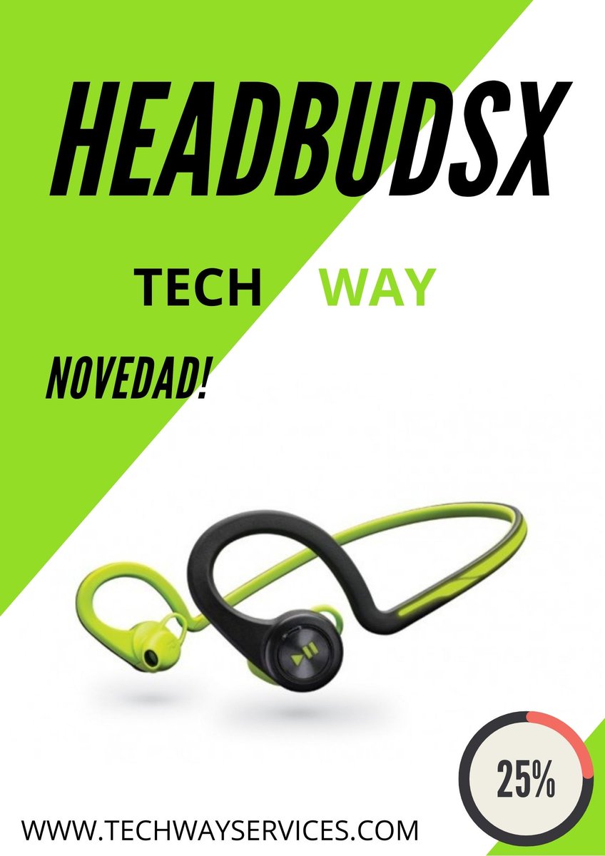 Techway15's tweet image. Nuevo modelo OUT!!! Entrena fuerte con los headbudsX de techway blotooth.
Entra en la web y llevatelos con un 25% de descuento.
#bluetooth #tech #headbuds #training