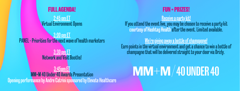 MMMnews's tweet photo. Check out all of the fun and celebration we are bringing to #MMM40Under40! Did we mention that we have a special performance by @AndreCatrini sponsored by @ElevateHCM and we’re giving out party kits courtesy of @HashtagHealthUS? Register now! https://t.co/kZemZ3YvON https://t.co/ZV1dgmLci3