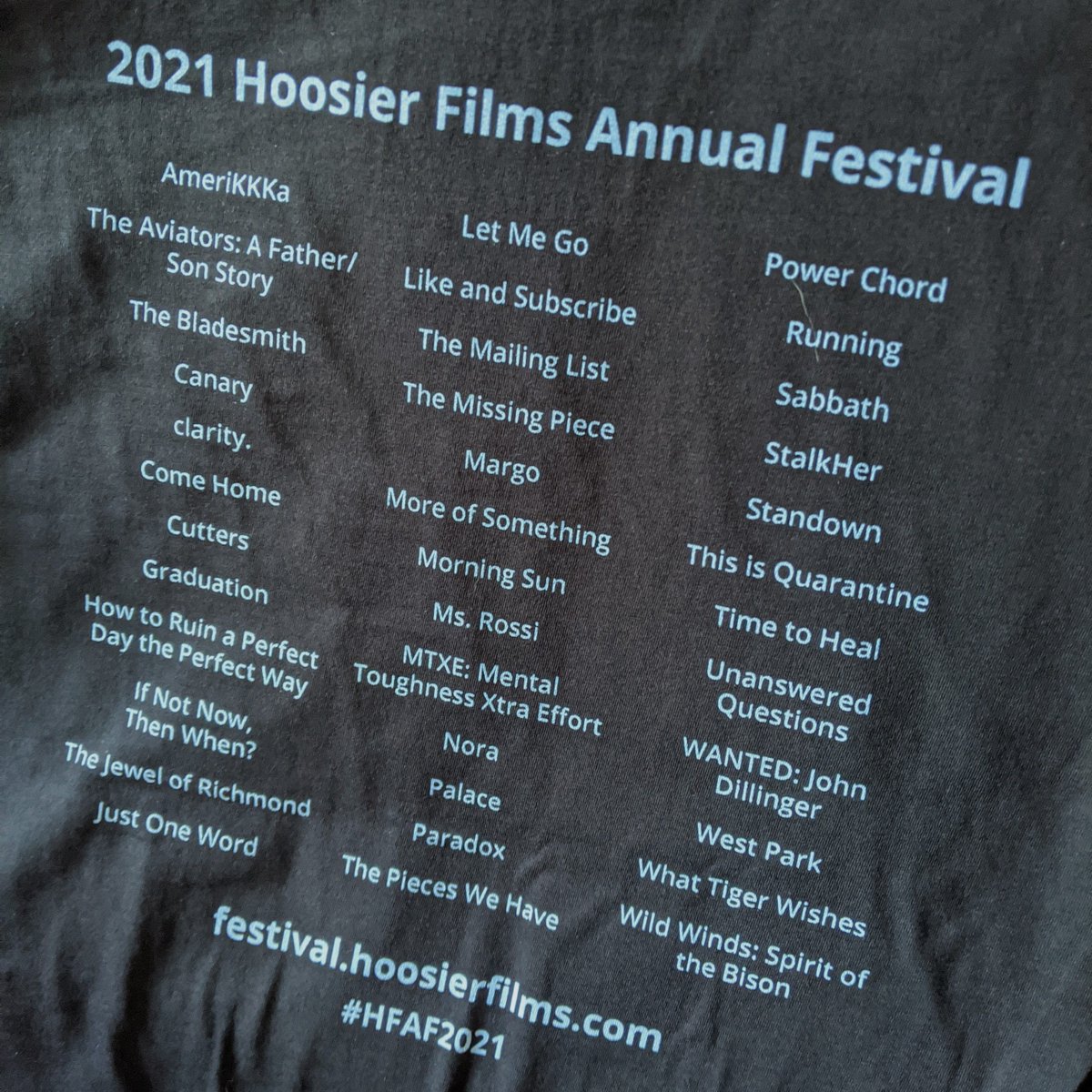Hoosier_Films's tweet photo. Did you know that the back of the #HFAF2021 t-shirts lists every single film selected for the fest? Order yours today and show off your #HoosierFilms pride all year! https://t.co/gxUyh0Vzqj
#watchlocal #indiefilms #indiefilmmakers #independentfilm https://t.co/MLXylVRNDW