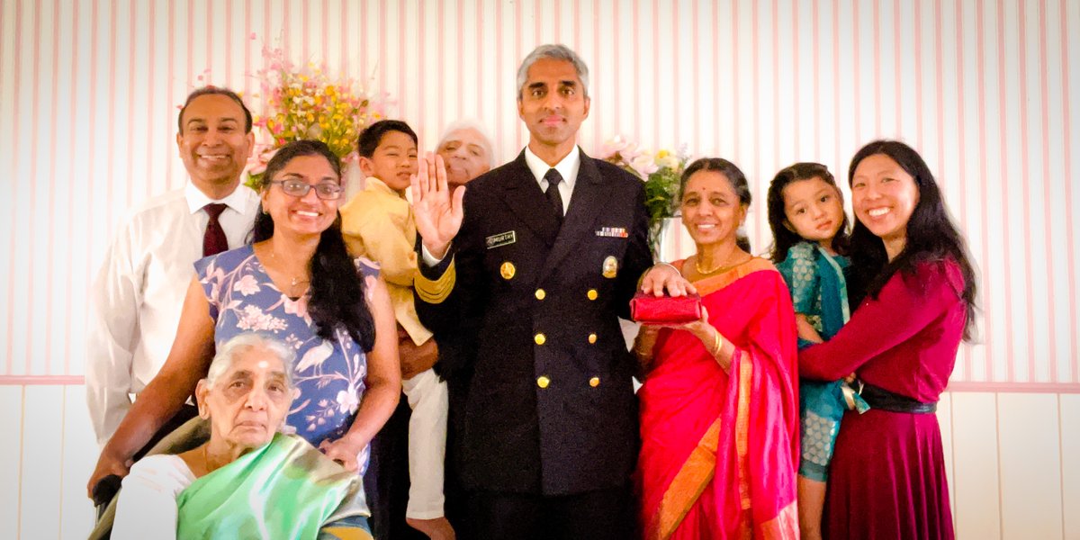 Vivek Murthy On Twitter Honored To Be Sworn In As Your Surgeon General I Owe This Day To My Family Who Has Guided Supported Me Every Step Of The Way I