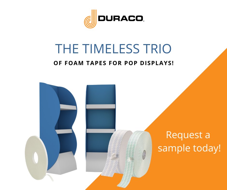 DuracoTapes's tweet image. When you need solutions to mount or bond materials quickly to create seamless presentations, our Timeless Trio is the answer displays. Are you working on an upcoming project?  Request a sample to test today! hubs.la/H0JmVl40

#DuracoTapes #TapeSolutions #Displays
