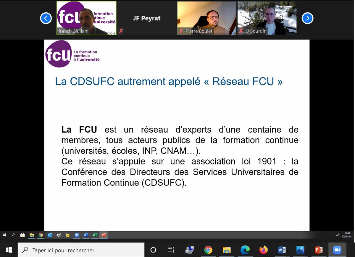 VpNum's tweet photo. Présentation aux #VpNum de la @FCU_fr par son président @Franck_Giuliani et @CecileJahan : le réseau de la Conférence des Directeurs de Service Universitaire de Formation Continue
#TransfoDuNum #ESR #formationcontinue #jeunesdipomes #reconversion #RNCP #elearning https://t.co/gEAdIForQ0