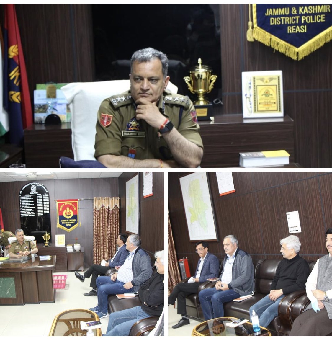 reasilinks's tweet photo. SSP Reasi Sh. Shailender Singh held a meeting with Chief Medical Officer Reasi Dr.Rajeev Sharma and his team of  medical staff to sought out pending issues of investigation of medico legal cases. https://t.co/Ly9ZhVo5Sf