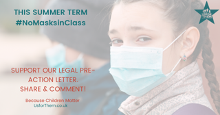 UsforThemUK's tweet photo. One week today children will have broken up for the Easter holidays. 

They must not return for the summer term in masks. 

Show your support by sharing or Retweeting.👍

#NOMASKSINCLASS https://t.co/zwn32gXiyb