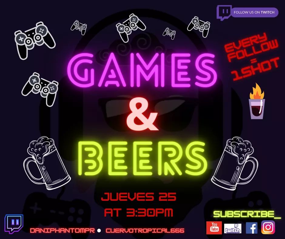 DaniPhantomPR's tweet photo. Ohh, another filthy-drunk Thursday of #BeerGaming is upon us; let the favor (or stars ⭐️) be shown to the wicked, ONE MORE time!!! #Cheers 🍻👾🔥

👉🏼👉🏼https://t.co/P9pYUMUMum 🎯🎮🚨

#Twitch #PS5 #PC #Gaming #PuertoRico  #FollowMe #LiveStream #TwitchStreamers #BEER #ROGPhone3 https://t.co/zDDDxl0YDa