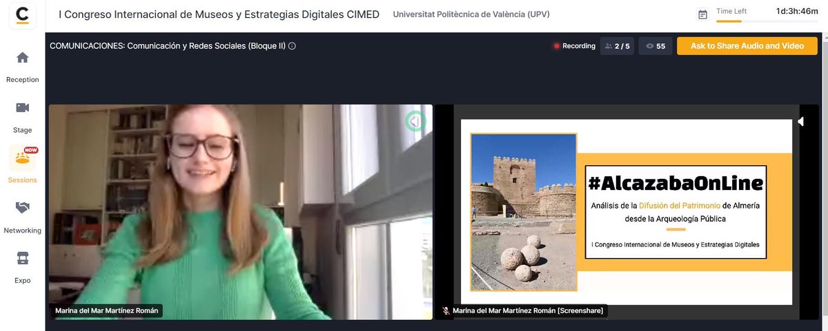 REMED_20's tweet photo. #AlcazabaOnline @Alcazabaalmeria Análisis de la difusión del #patrimonio de #Almería desde la #Arqueología Pública. Análisis de la #web #RedesSociales #encuestas entrevista al #CommunityManager @Arturodelp y #VirtualTour @googlearts Marina del Mar Martínez Román @UEMC #CIMED2021 https://t.co/k9YDPxX9lg