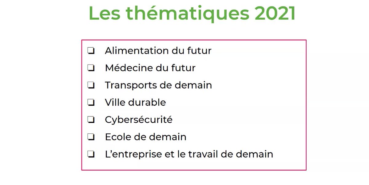 Découvrez dès maintenant les thématiques du Challenge #InnovaTech2021. Des idées ? 💡
➡ Inscriptions : bit.ly/30UzZI9