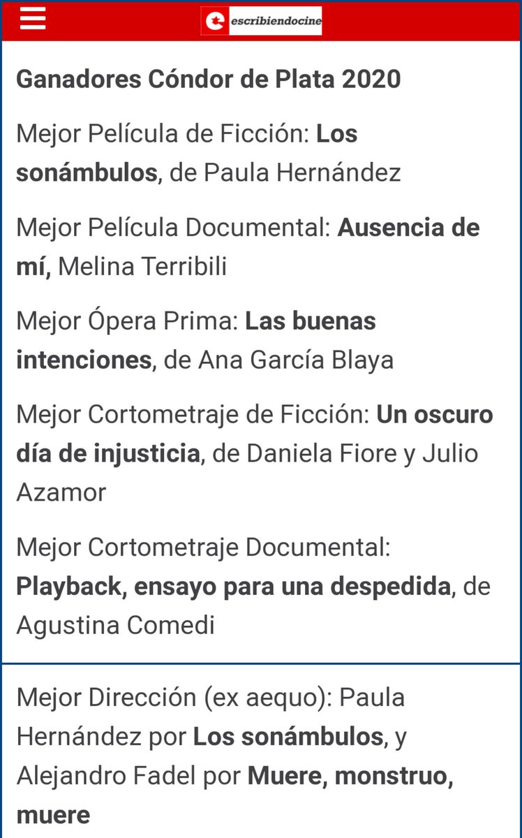 generoymedios's tweet photo. ¡Felicitaciones! 👏🎬🇦🇷
Merecido reconocimiento a excelentes películas!

Creo que nunca antes tantas películas dirigidas por mujeres habían sido galardonadas en una edición de los @PremiosCondor del cine argentino! #PremiosCondor2020 #MiremosDirectoras https://t.co/itRcLWm4my