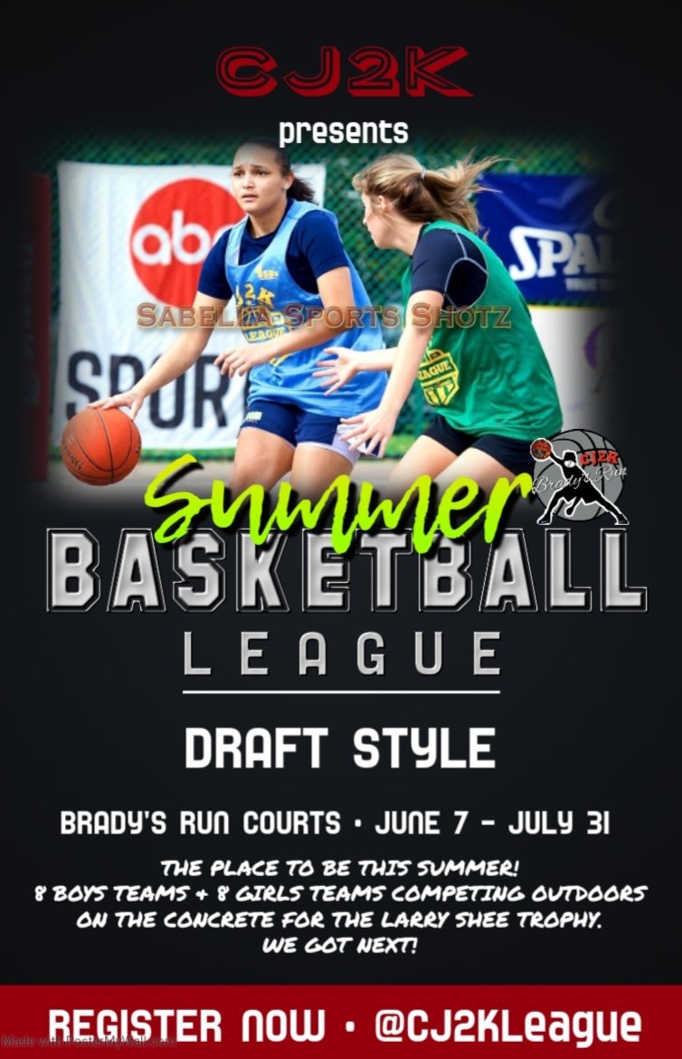 CJ2KLeague's tweet photo. CJ2K BASKETBALL LEAGUE SUMMER 2021! 🔥🔥🔥
8 Boys Teams & 8 Girls Teams competing outdoors at Brady's Run Courts. "We Do It Different!" #DraftStyle JOIN TODAY! 🏀
https://t.co/TnP3gRKga9 https://t.co/6aIBD9Mtdj