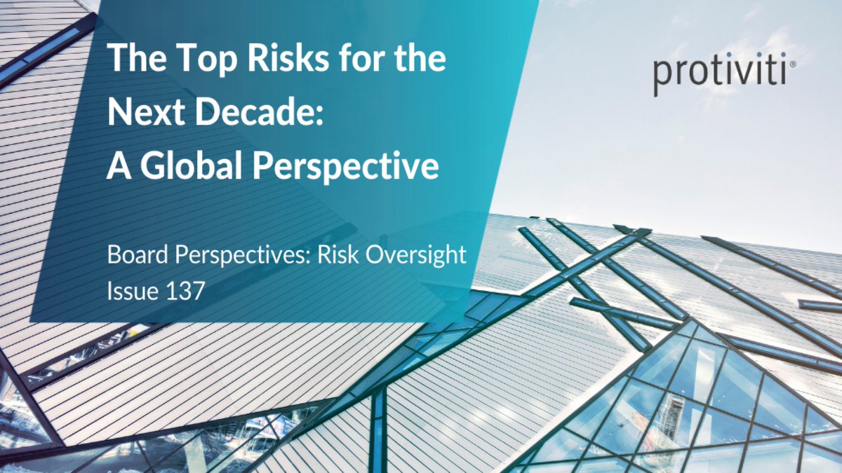 Protiviti's tweet photo. Download your copy of @Protiviti Board Perspectives for key takeaways from our 2021 global survey of C-level executives on macroeconomic, strategic and operational risks over the next decade https://t.co/u3YxZTdmI6 #BoardPerspectives #TopRisks2021 #riskmanagement https://t.co/pfvW9XHyNo