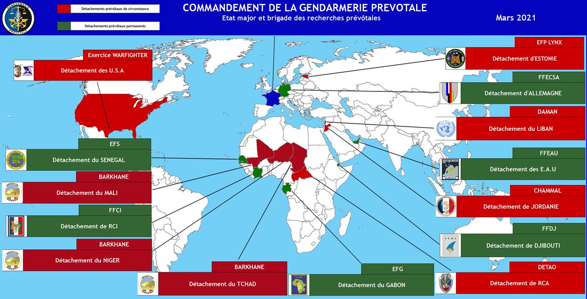 [#MissionLynx] 
Un nouveau mandat qui est maintenant bien en place.
L'occasion d'actualiser la carte du déploiement de la #prévôté !