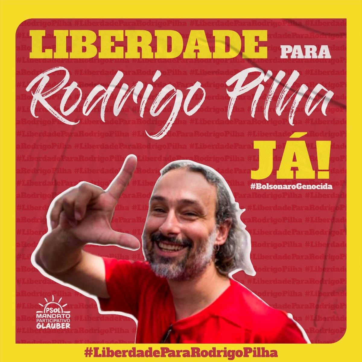Glauber_Braga's tweet photo. Há 7 dias que o companheiro Rodrigo Pilha se encontra preso. Ele chamou bolsonaro daquilo que ele é: genocida! Não podemos tolerar que o autoritarismo prevaleça!

Liberdade para Rodrigo Pilha já!

#LiberdadeParaRodrigoPilha

#EquipeDeComunicaçãoGlauber https://t.co/CofkYmwigt
