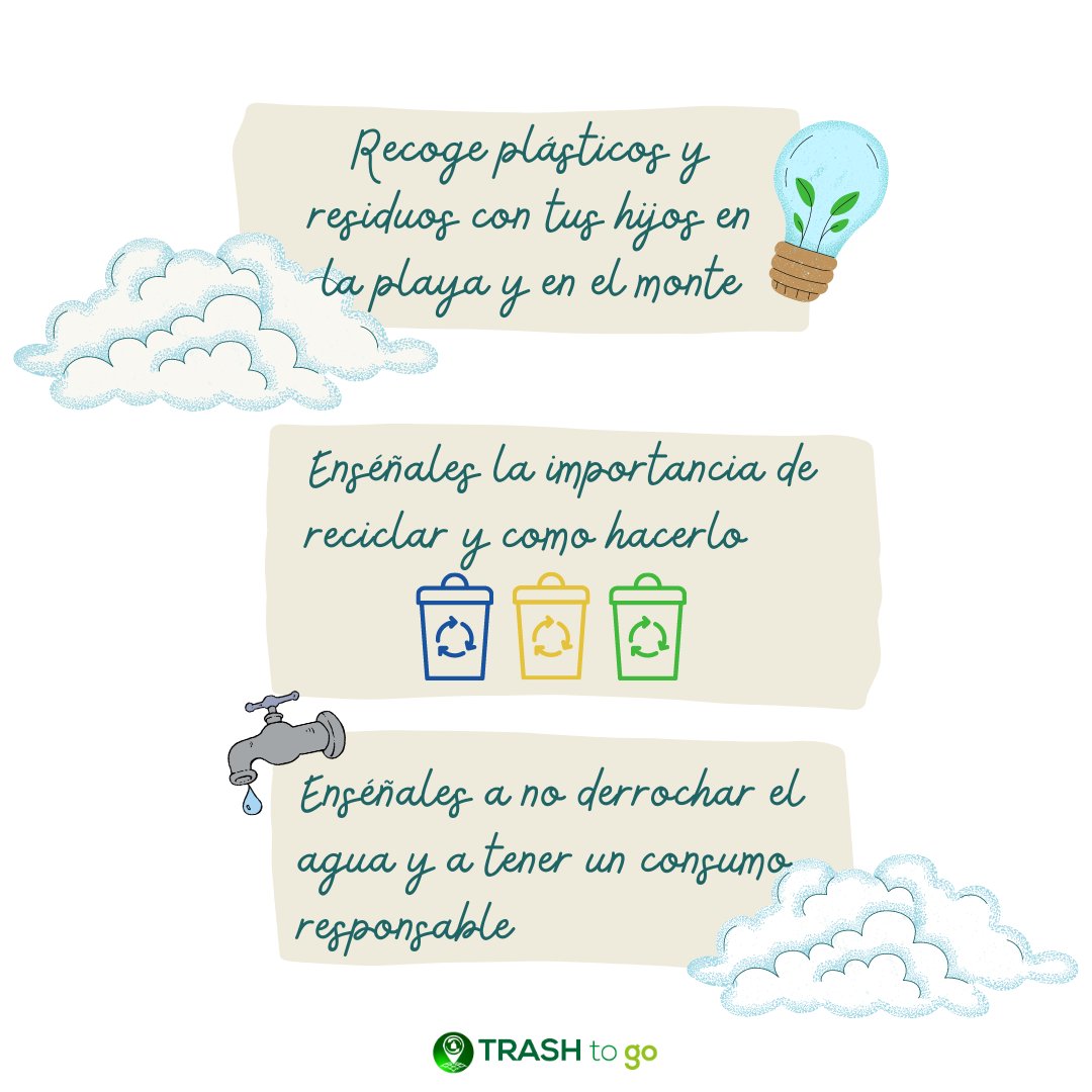 TrashToGoApp's tweet image. Consejos para enseñar a tus hijos a cuidar el medioambiente👨‍👩‍👧‍👦 🌿

#TrashToGoApp #Appdereciclaje #Reciclaje #MedioAmbiente #PorUnMundoMejor #Conciénciate #SalvemoselPlaneta #Tips #Consejos #TipsParaCuidarelmedioambiente #ConsejosParaCuidarElMedioambiente #niñosecológicos