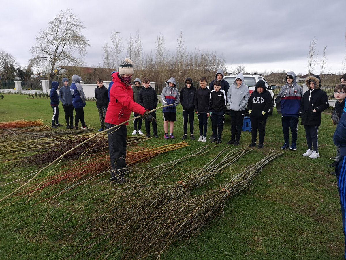 scoil_an's tweet photo. What a way to mark #NationalTreeWeek2021. The 6th class worked with willow artist Beth Murphy of Willow Wonder to plant and create five live willow huts for our Wild Willow Woodland. Great day of fun and creativity in the outdoors #outdoorlearningireland https://t.co/ZTn5QgPW55