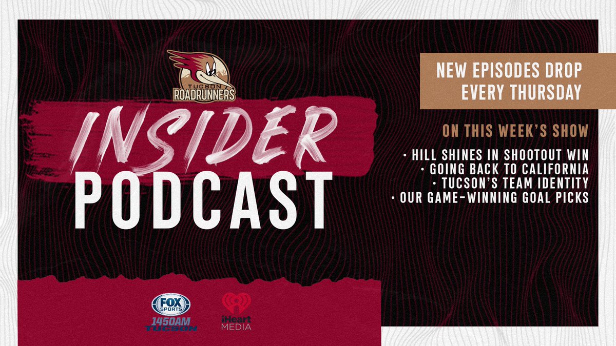 RoadrunnersAHL's tweet photo. 🚨 New Episode 🚨

🔉https://t.co/p1JbMFb8cb

#LetsGoTucson https://t.co/YOeqFQ522X