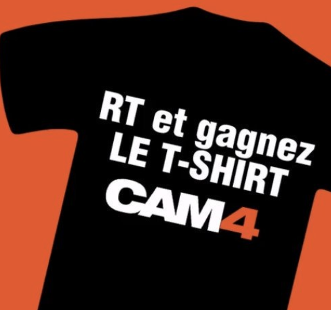 CAM4_GAY_FRANCE's tweet photo. #CONCOURS 
Des T-shirt #CAM4 à gagner ce #weekend sur https://t.co/UhZ3vwKfwD!
Pour participer :
Follow 
➡@Cam4_FR &amp; @Cam4_GayFR

➡ RT ce tweet

(TAS le 01/04) https://t.co/OWFH7l6Ju9
