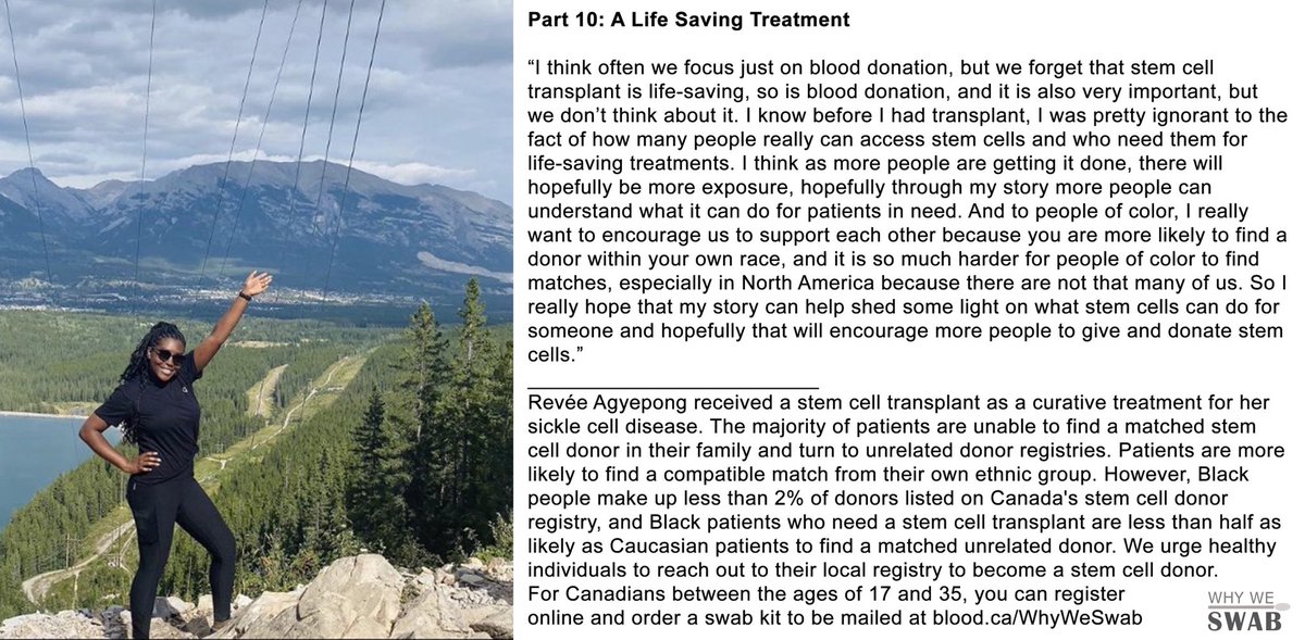 WhyWeSwab's tweet photo. Part 10: A Life-Saving Treatment
“I think often we focus just on blood donation, but we forget that stem cell transplant is life-saving, so is blood donation, and it...”
#WhyWeSwab #stemells #bonemarrow #sicklecelldisease #SickleCell #African #Caribbean #Black #SCDAC https://t.co/FsVSK2zvUK