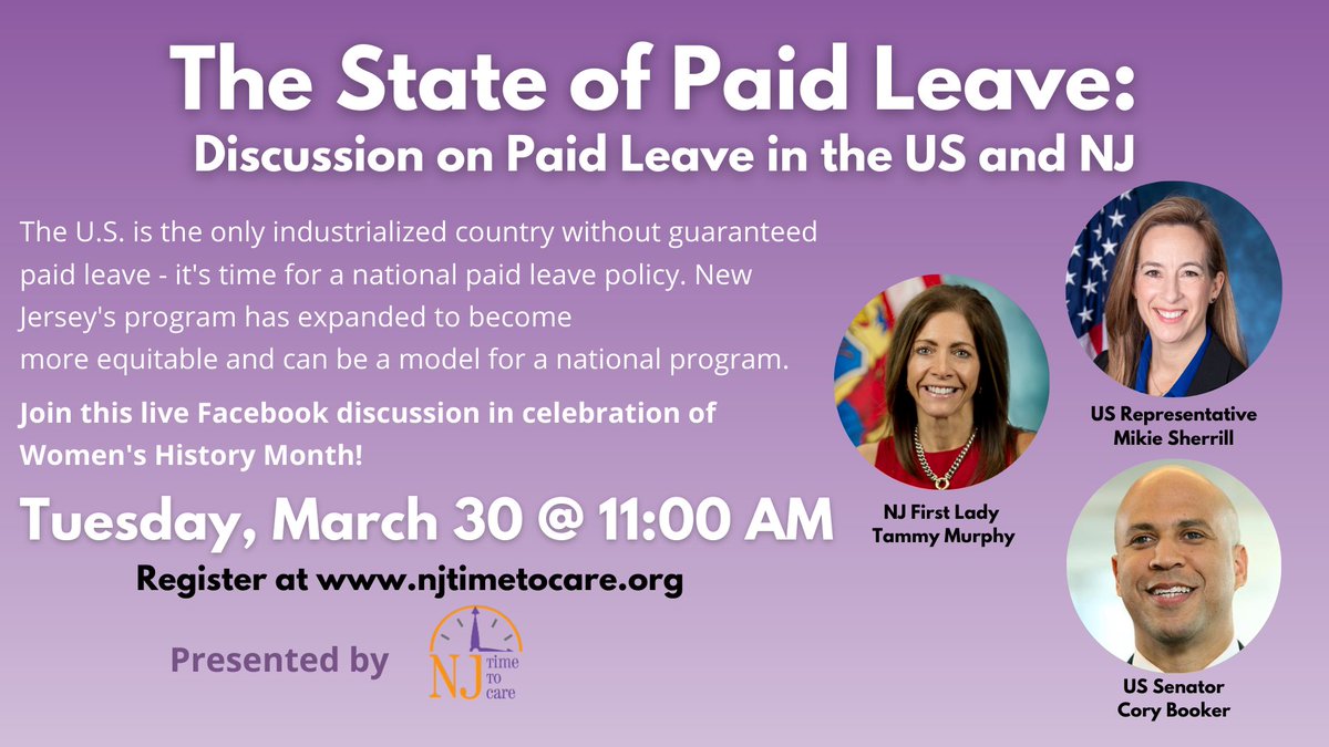 🚨BREAKING🚨

Join us next Tuesday for this important discussion on paid leave with some great NJ leaders!

You never know- a few more might show up too 😉

Register now: us02web.zoom.us/webinar/regist…
