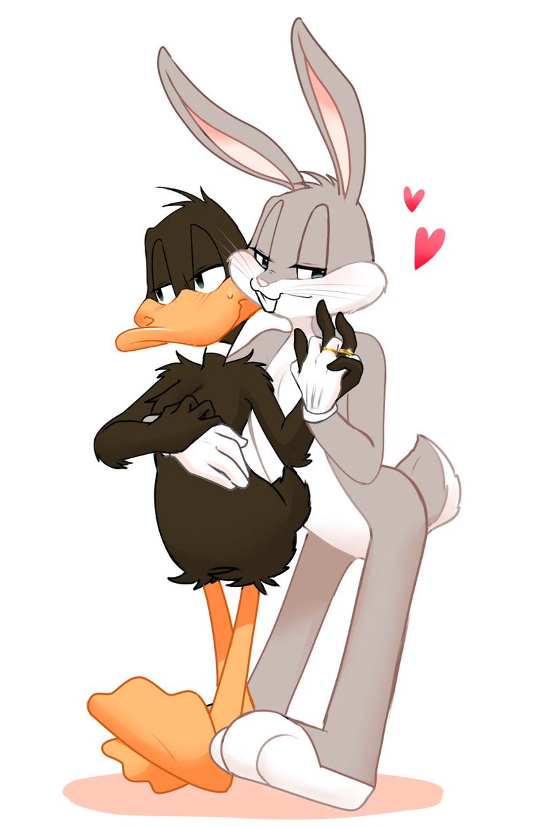 kakei_loo's tweet photo. 結婚している兎鴨ちゃんの絵です　#Baffy https://t.co/Bw66rwwWUK