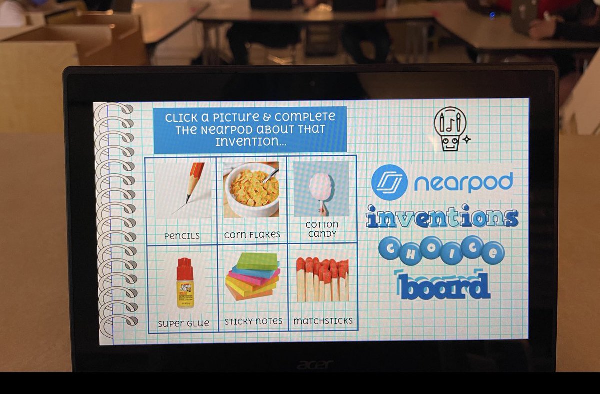 WestViewVols's tweet photo. Choice boards are great when using a self-paced @nearpod about inventions to finish out an inventions unit.  Way to engage students and give them choices in how they will display their learning. @mandygblackburn @WCDE_TN https://t.co/2TrlfMR8tK