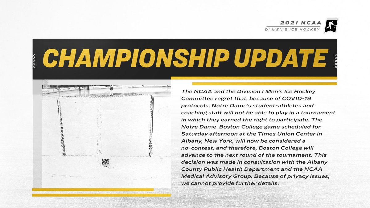 NCAAIceHockey's tweet image. Statement from the Division I Men's Ice Hockey Committee: on.ncaa.com/mih325

#NCAAHockey