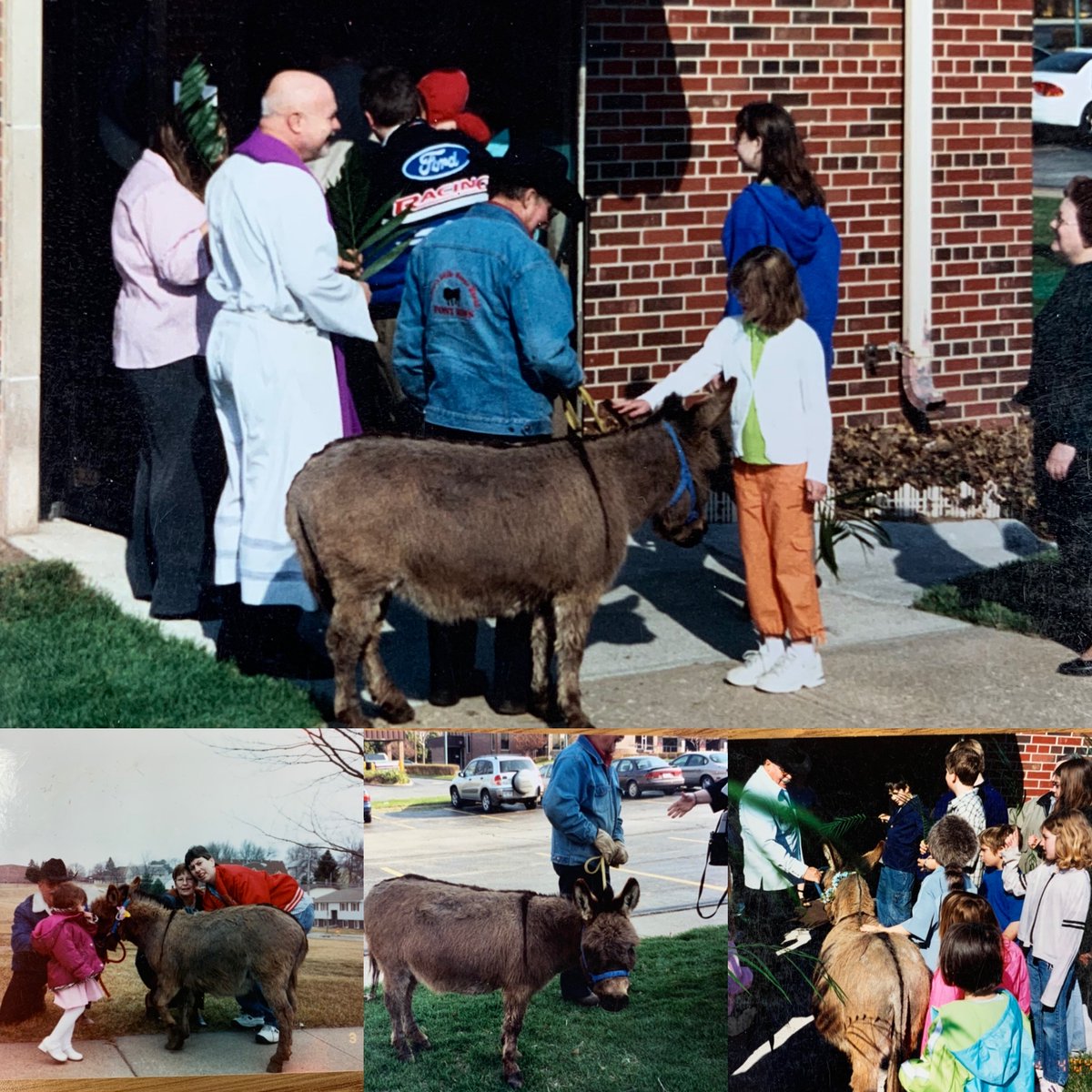 HanscomParkUMC's tweet photo. Throwback Thursday! Pictures from Palm Sunday 2006 at Hanscom Park church. Join us this Palm Sunday (March 28) to make new donkey memories! https://t.co/yGmnaVYIUe