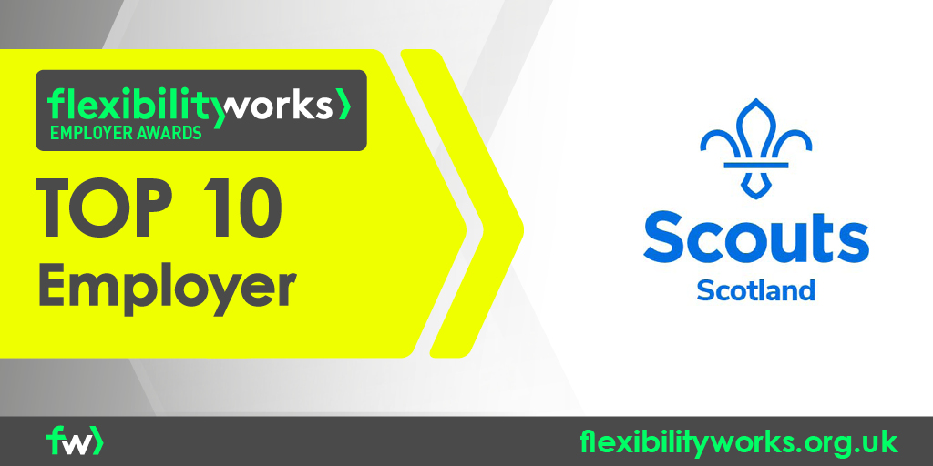 Next up on our Top 10 Flexible Employers list.....

<a href="/ScoutsScotland/">Scouts Scotland</a> 

Congratulations!