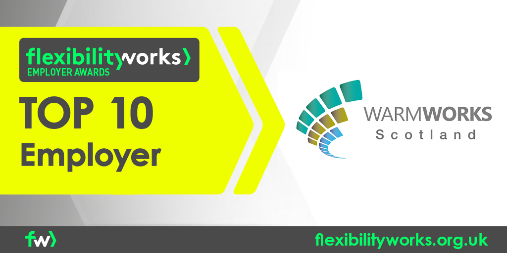 Next on the Top 10 Flexible Employers list.....

<a href="/Warmworks/">Warmworks</a> 

Well done!