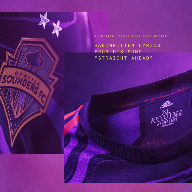 SoundersFC's tweet photo. The Jimi Hendrix Kit is here!

It's all in these details. 💜