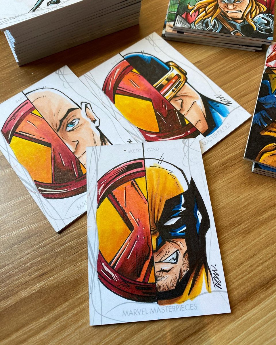 ivanrdgzart's tweet photo. X-Men variants for @upperdeckent MM2020
#marvelmasterpieces #marvel #wolverine #charlesxavier #colossus #archangel #apocalypse #xmen #tradingcards #upperdeck #sketchcard #marveltradingcards #marvelcards #sketchcards #cardcollector #sketchcardartist #upperdeckmarvel https://t.co/aK8K9MzlfM