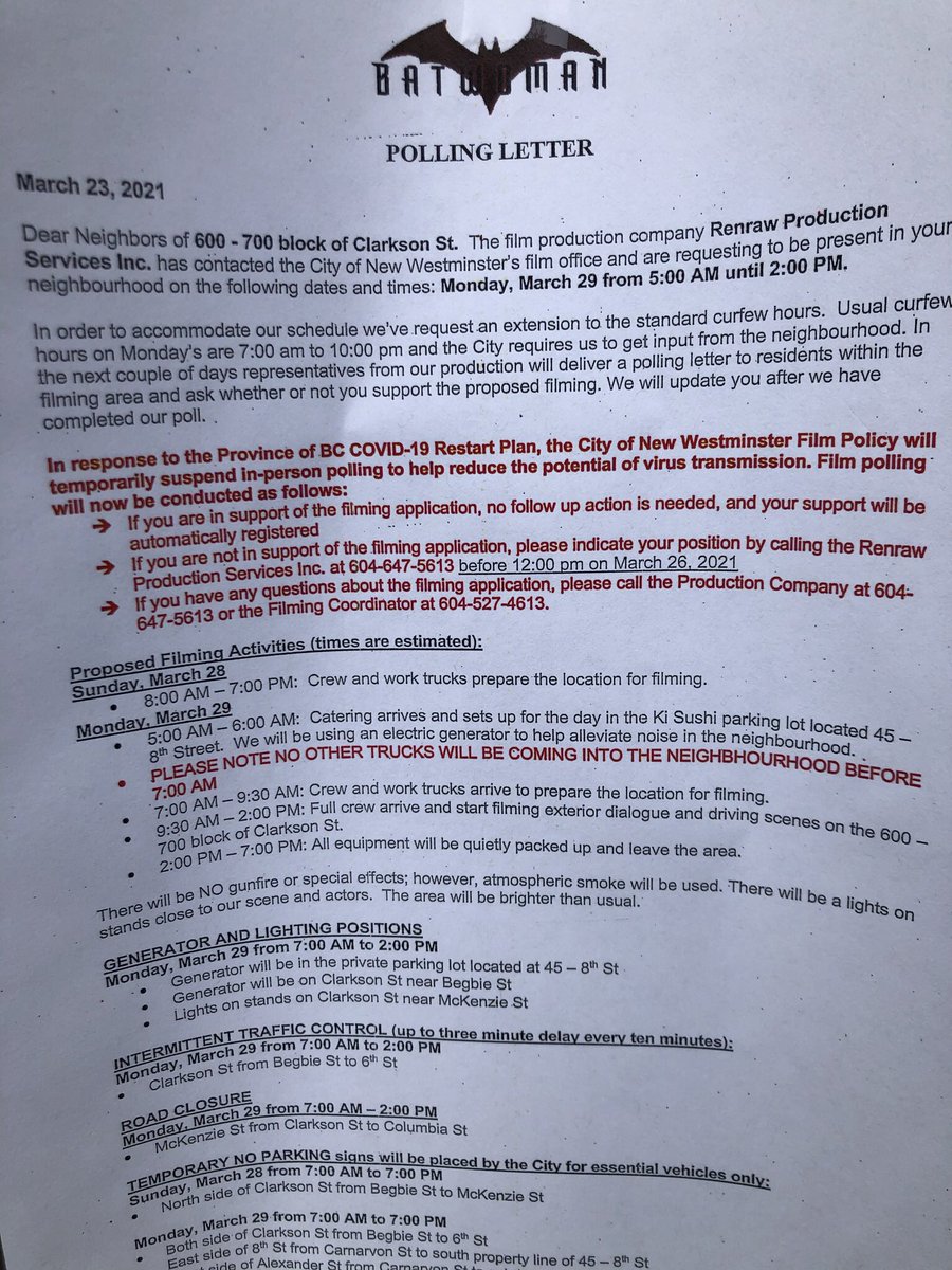 vancitysportguy's tweet photo. @WhatsFilming #Batwoman is filming in #newwest on Monday March 29th https://t.co/HR18U7dqNY