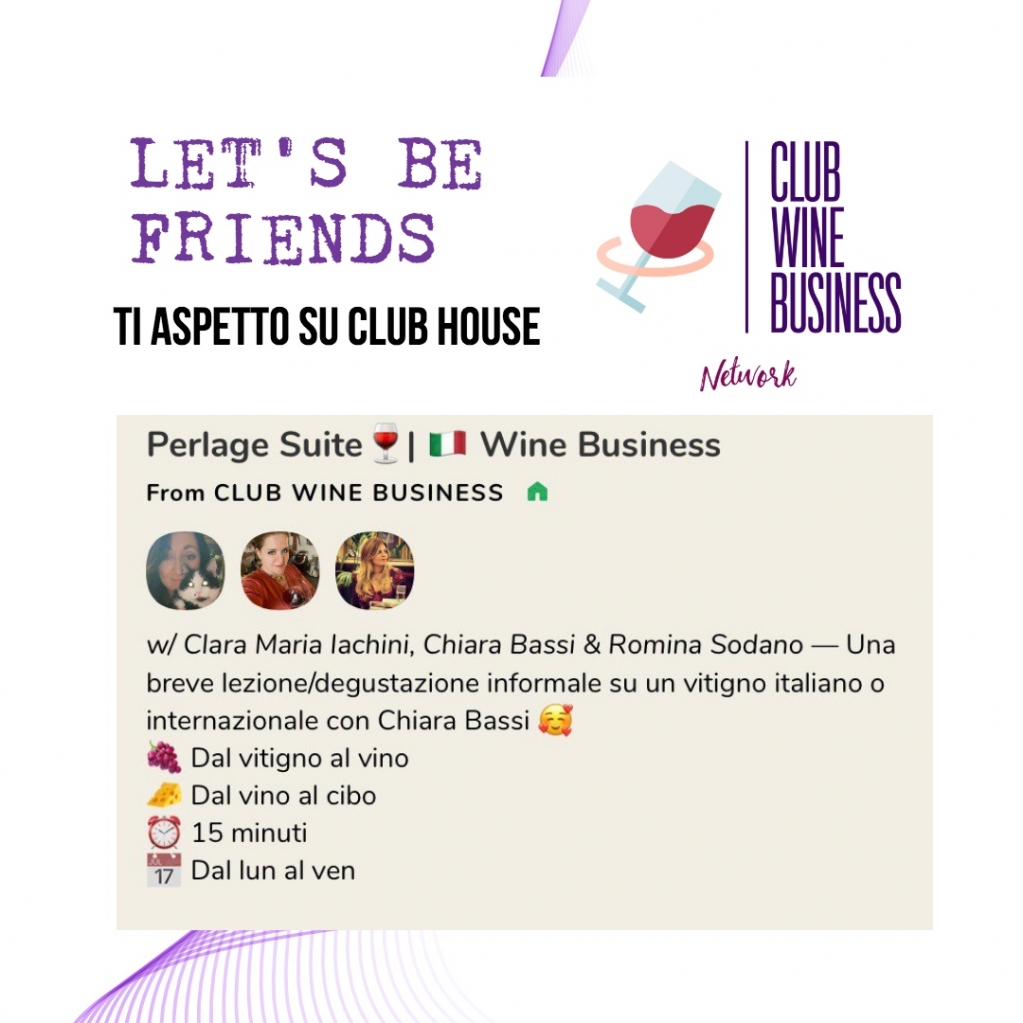ClubWineBusine2's tweet photo. Siamo #LIVE su #ClubHouse @joinClubhouse con @HavanaVanille Perlage Suite con Chiara Bassi! Dal vitigno al vino, dal vino al cibo! @RominaSodano @ClarettaBlu @francefantinel @FabrizioDA @MoscatoScanzoPF @GiulioFontana1 https://t.co/Qv2UzuI9RJ