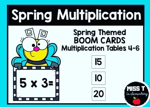 miss_toub's tweet photo. 💥🐝🦋SPRING THEMED MULTIPLICATION BOOM CARDS🐝🦋💥
Avaliable now in my TPT Store (https://t.co/dRdlXyIySU) and Boom Learning Store (https://t.co/msHp0PH60F) Perfect for strengthening fact fluency in the Spring! @BoomLearning #boomcards #boomlearning #tpt 💥💻📱 https://t.co/gslcyHkMnp