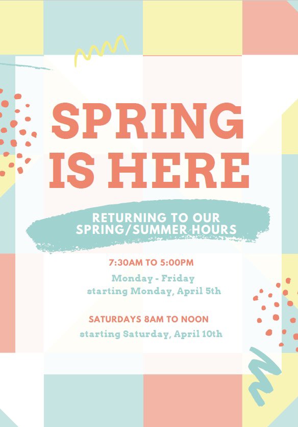 Warmer weather and more hours are ahead!